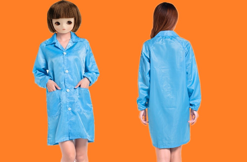 实验室工作服，一般挑选了防静电蓝大褂